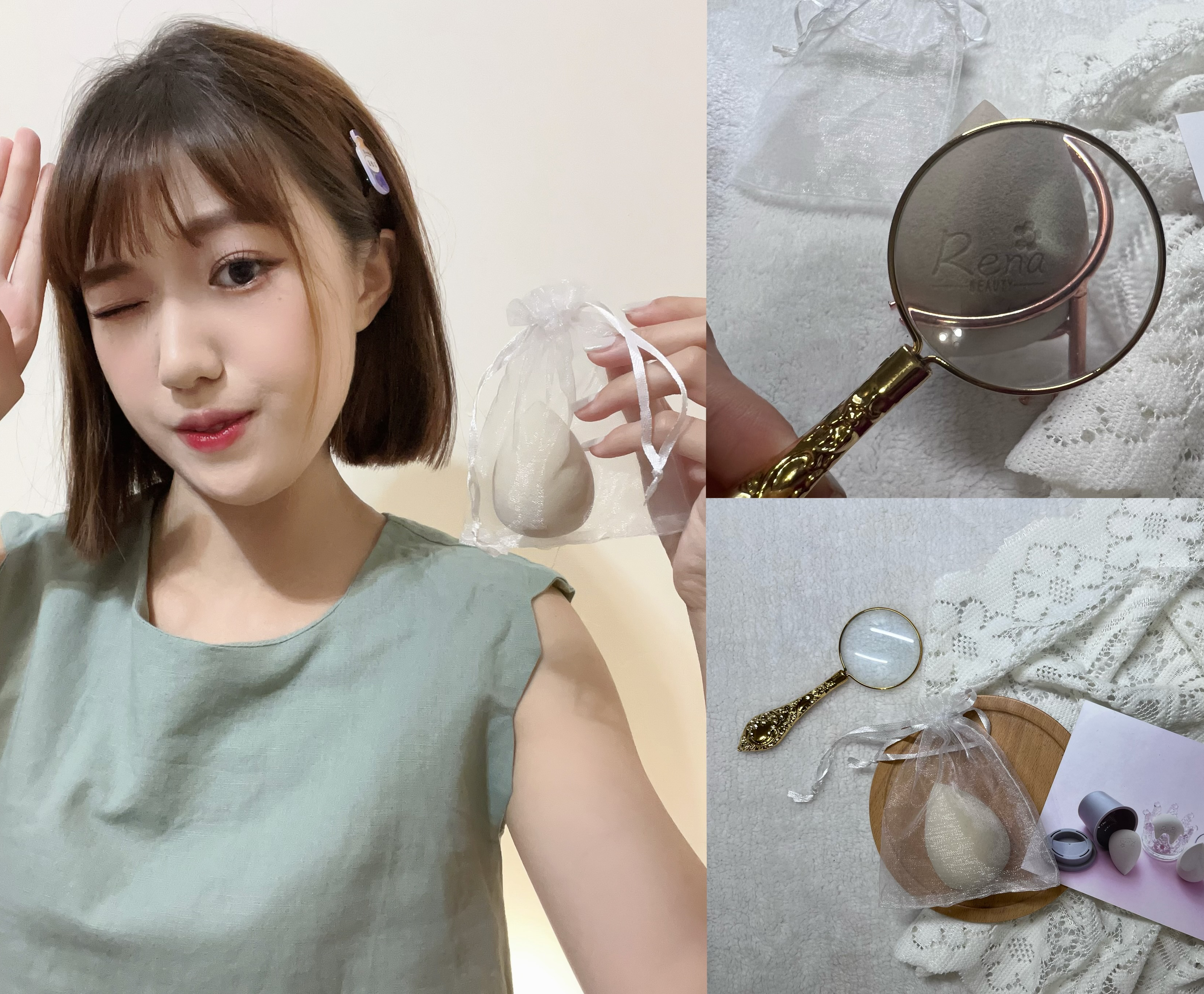 Rena Beautyland美妝蛋顏色超萌，化妝好幫手就是它！🍬
