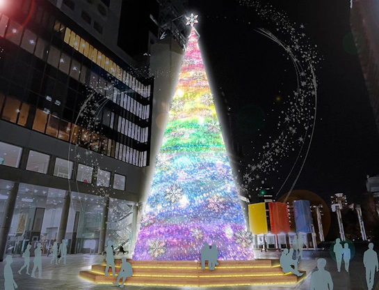 🌲日本大阪聖誕必去景點 梅田空中庭園展望台 絕美巨大聖誕樹 加上德國聖誕市集 滿滿過節氣氛
