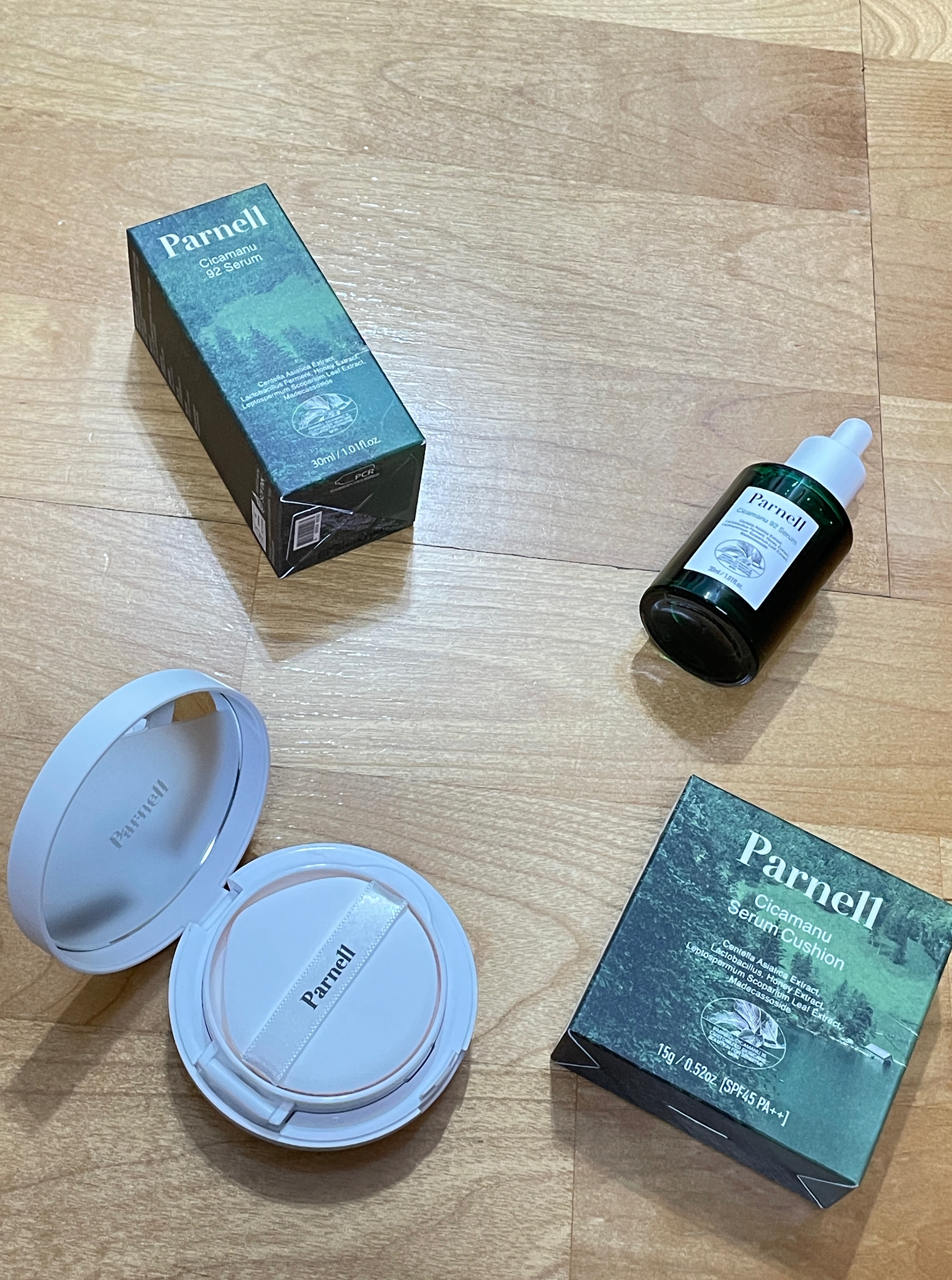 分享韓國Parnell帕奈兒積雪草精粹亮白氣墊《全新改版》與積雪草精粹92精華