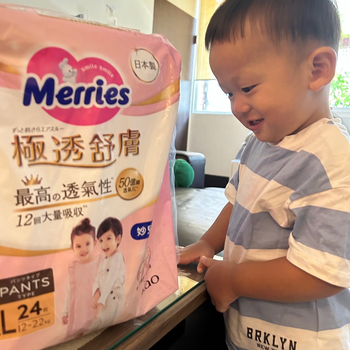 日本妙而舒《極透舒膚》尿布 透氣體驗