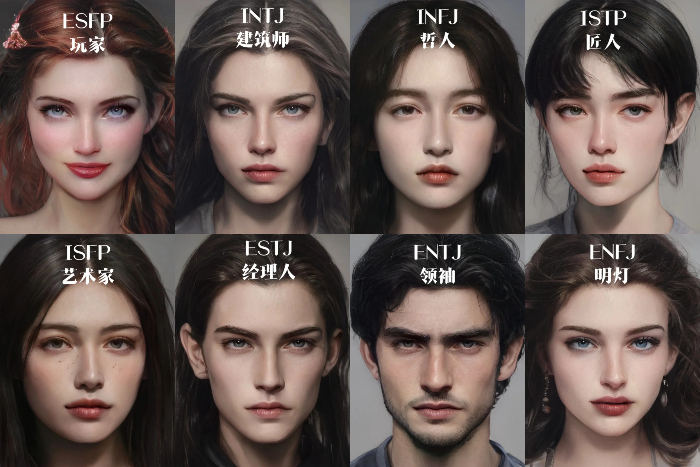小紅書爆紅！MBTI平均臉男女32種長相曝光：INFP明亮大眼，INTJ濃眉尖下巴，ESFP可能有雀斑？