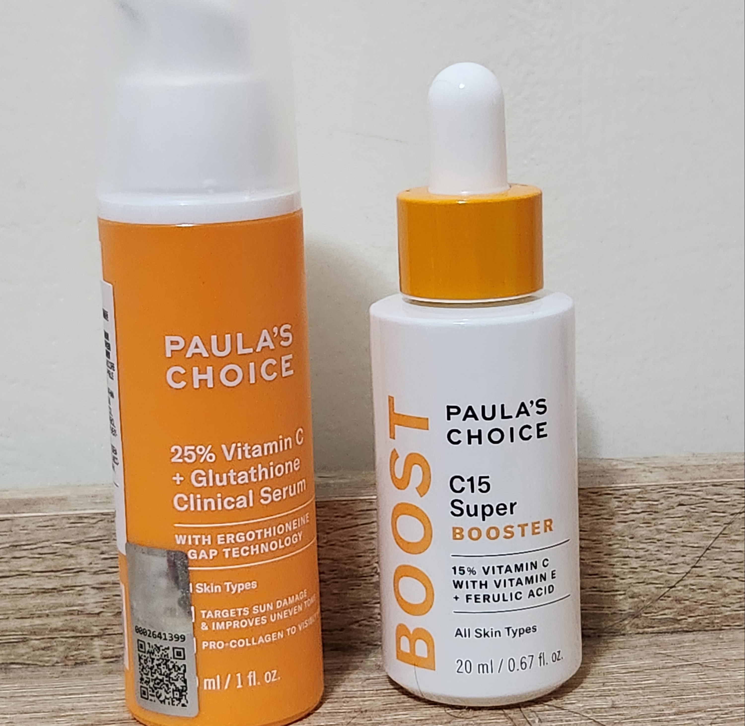PAULA'S CHOICE 寶拉珍選 C15縮時亮白抗氧精萃+C25順效亮白淡斑精華，早C晚C淡斑亮白有感!