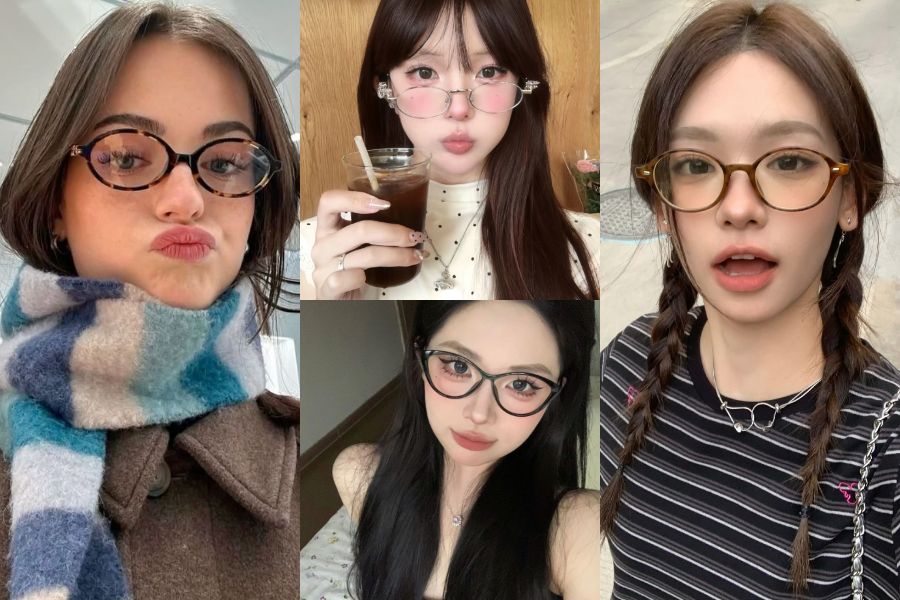 素顏神器！10款超時髦的裝飾眼鏡款式推薦～書呆子眼鏡2025年依舊時尚、細邊金屬鏡框韓味滿滿⋯⋯