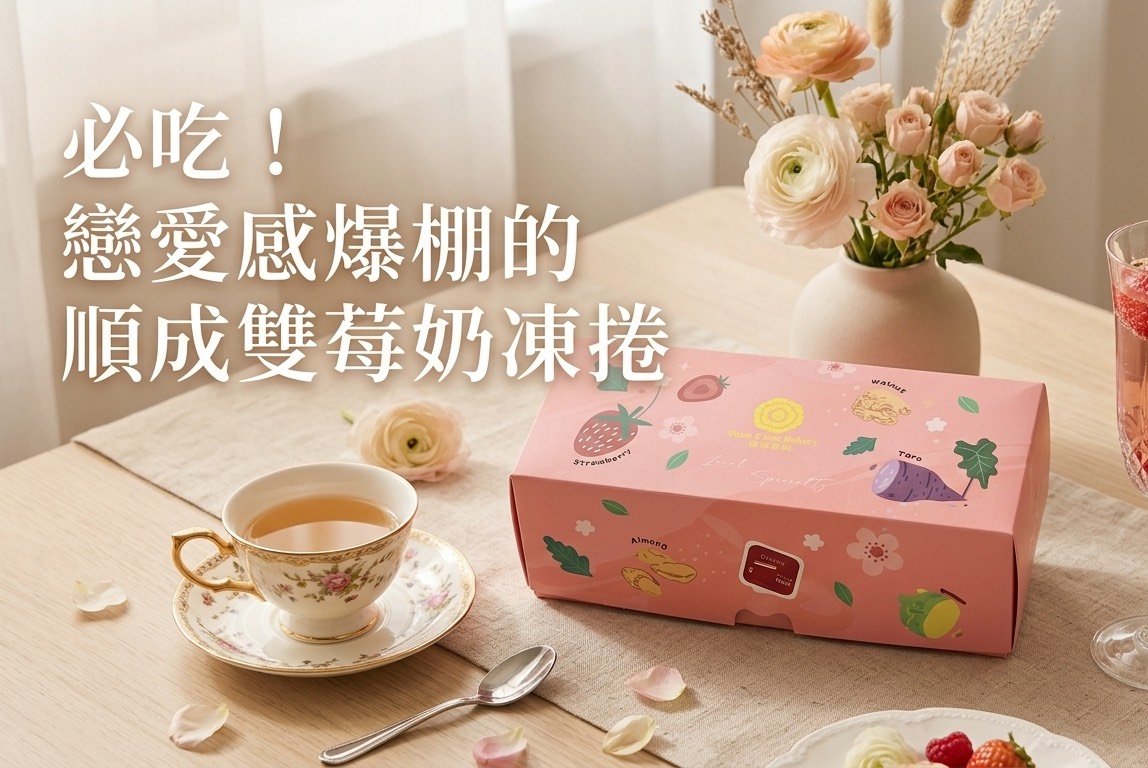 🍰 誰說大人不能擁有童話？順成蛋糕「雙莓奶凍捲」，一口咬下戀愛感爆棚！