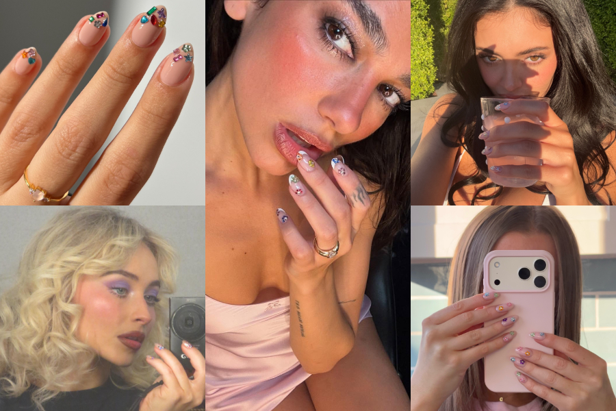 「寶石美甲」2026 夏天再度爆紅？10 必做款式推薦！Kylie Jenner、Dua Lipa、Sabrina Carpenter 都曾上手，粉絲們快來 GET 同款！