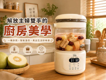 【大家源】解放雙手的神仙級桌面美學！分離式智能溫控煮茶機：一機多用超方便