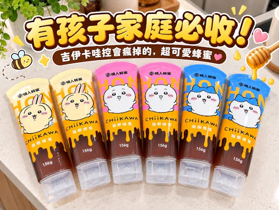 【情人蜂蜜】吉伊卡哇控瘋掉！全聯純蜂蜜挑選：情人蜂蜜吉伊卡哇聯名擠壓壓蜜